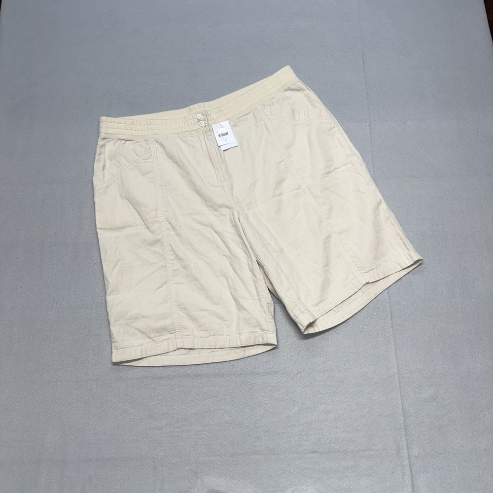 J.Jill Cotton Shorts Womens 18 Sea Salt Button Zip Casual Pockets NWT Classic